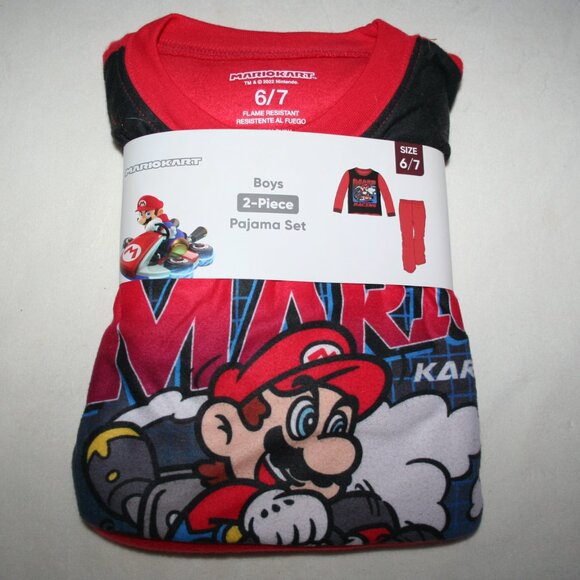 🏅 NTW MARIO KART PJs BOYS 6 7 PAJAMAS SET SHIRT PANTS GAMER NINTENDO BRAND NEW - Picture 10 of 10